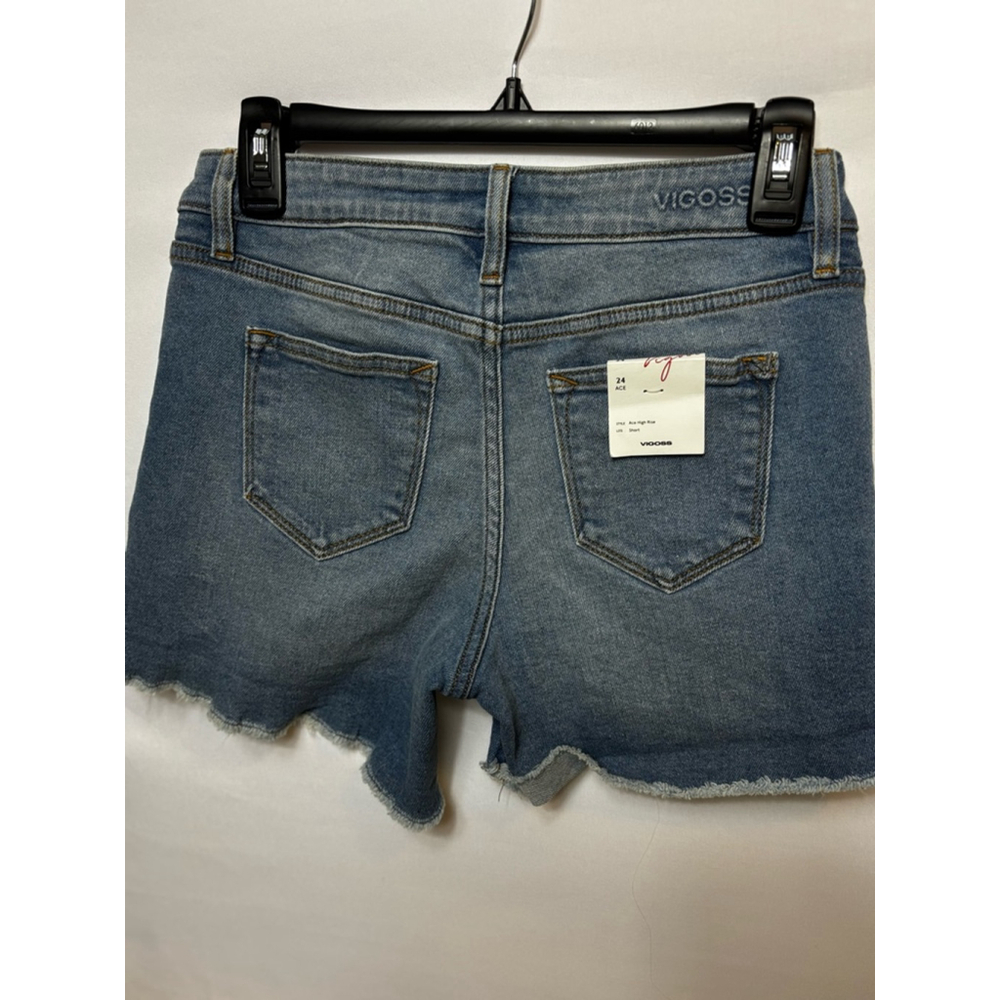 Vigoss Denim Ace Shorts Size 24 Blue Distressed - Picture 3 of 5